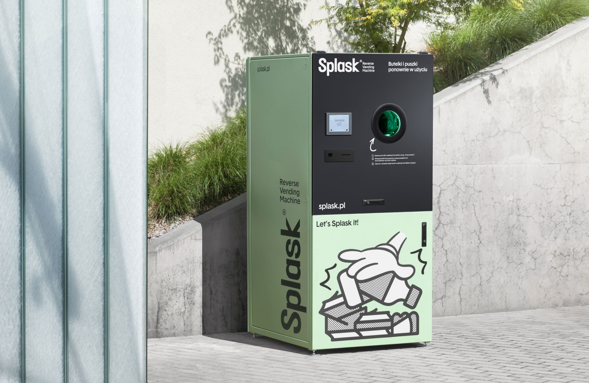 Recyklomat - Splask - automat na butelki plastikowe i puszkomat